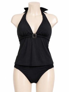 Captiva Black Tankini Swimsuit Set Size Medium